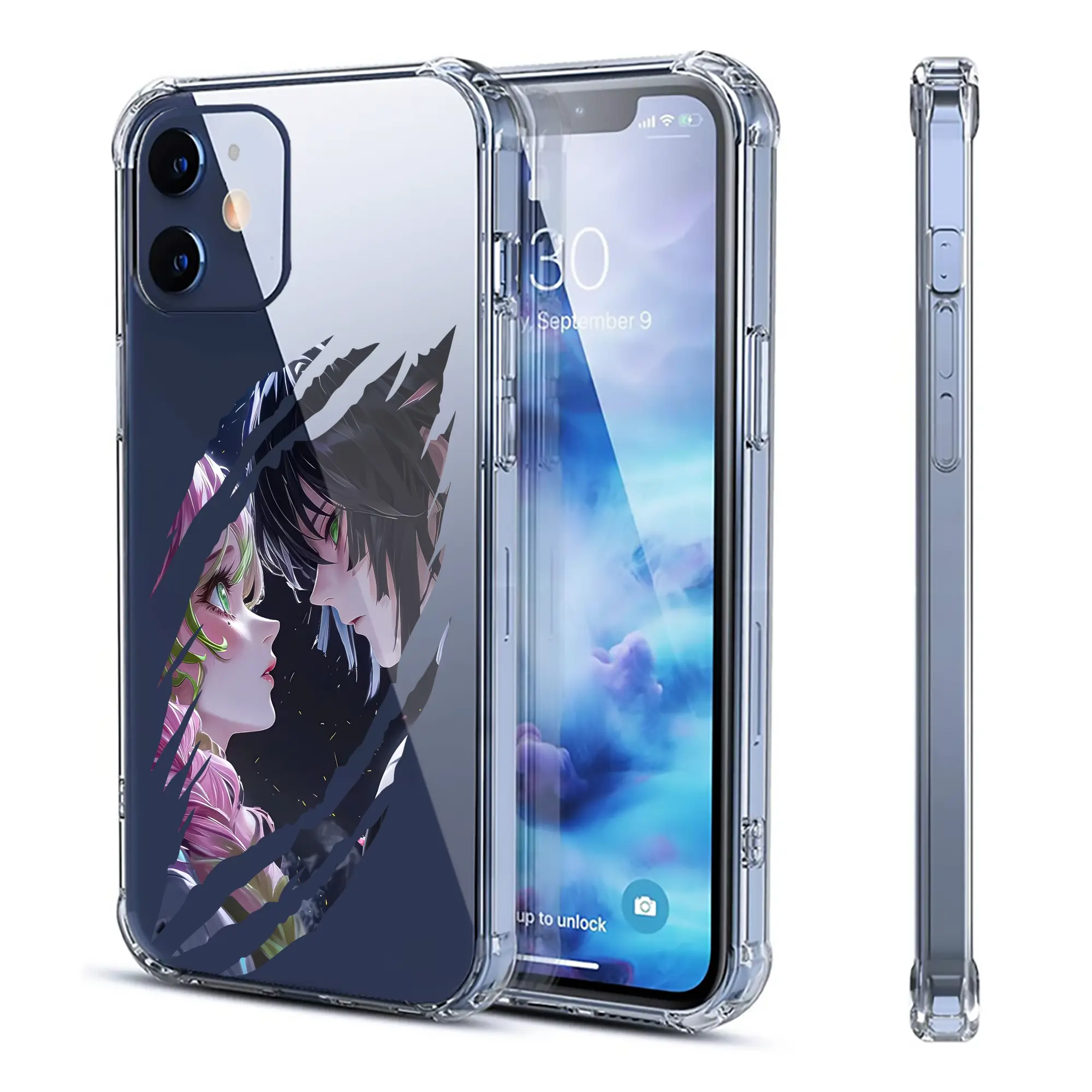 鬼滅の刃 グッズ,甘露寺 蜜璃 - IPhone 12シリーズ対応 ・ 透明スマホケース ・ クリアソフトケース ・ TPU素材 ・ 耐衝撃 ・ 高密着 ・ 防汚 防指紋 ・ 簡単着脱